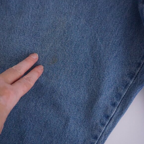 Vintage Rustler Carpenter Dungaree Mid-wash Wide-leg Blue Denim Jeans 38X30 - Picture 15 of 15